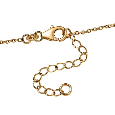 AAA Radiant Ember Garnet and Luxuriant Lab Grown Diamond G-H SI 5.60 ctw Royal Flame Line Necklace in 18K Vermeil Yellow Gold Over Sterling Silver 18-20 Inches 