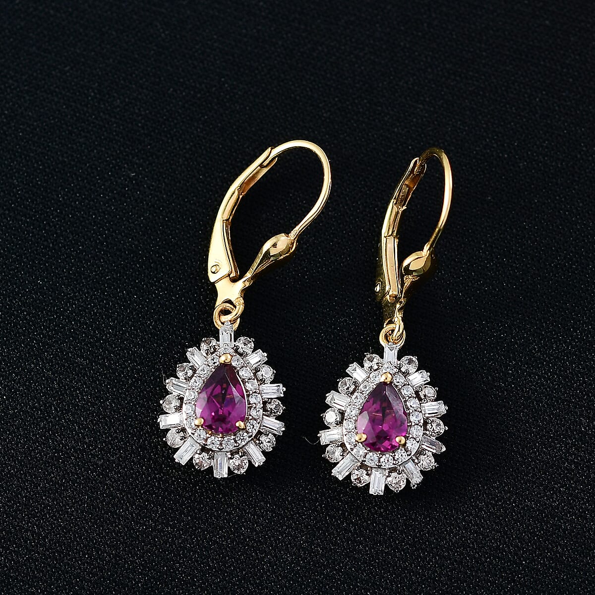 Doorbuster D'Joy AAA Radiant Ember Garnet and Multi Gemstone 2.25 ctw Earrings in 18K Vermeil Yellow Gold Over Sterling Silver image number 1