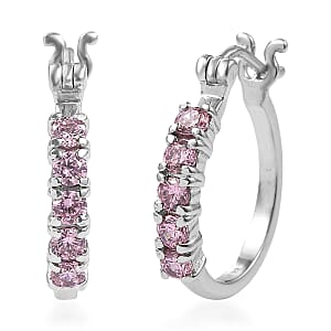 EverTrue Simulated Pink Diamond Earrings in Stainless Steel