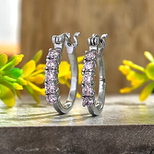 EverTrue Simulated Pink Diamond Earrings in Stainless Steel