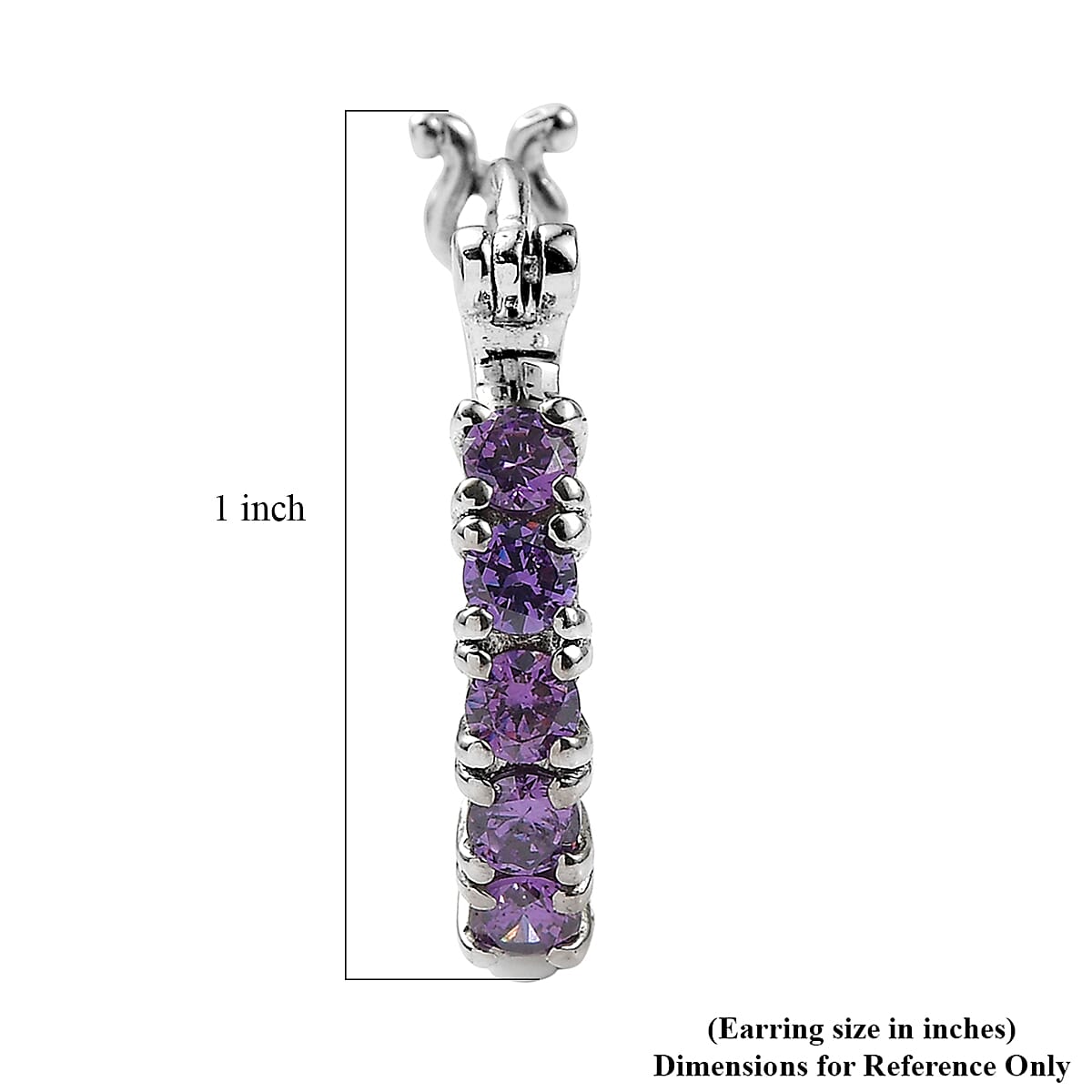 EverTrue Simulated Blue Diamond Earrings in Stainless Steel image number 4