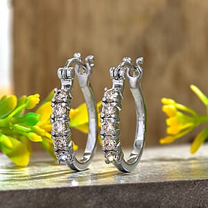 EverTrue Simulated Champagne Diamond Earrings in Stainless Steel