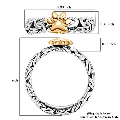 D'Joy Bali Legacy Ring in 22K Vermeil Yellow Gold and Sterling Silver (Size 5.0) 5 Grams