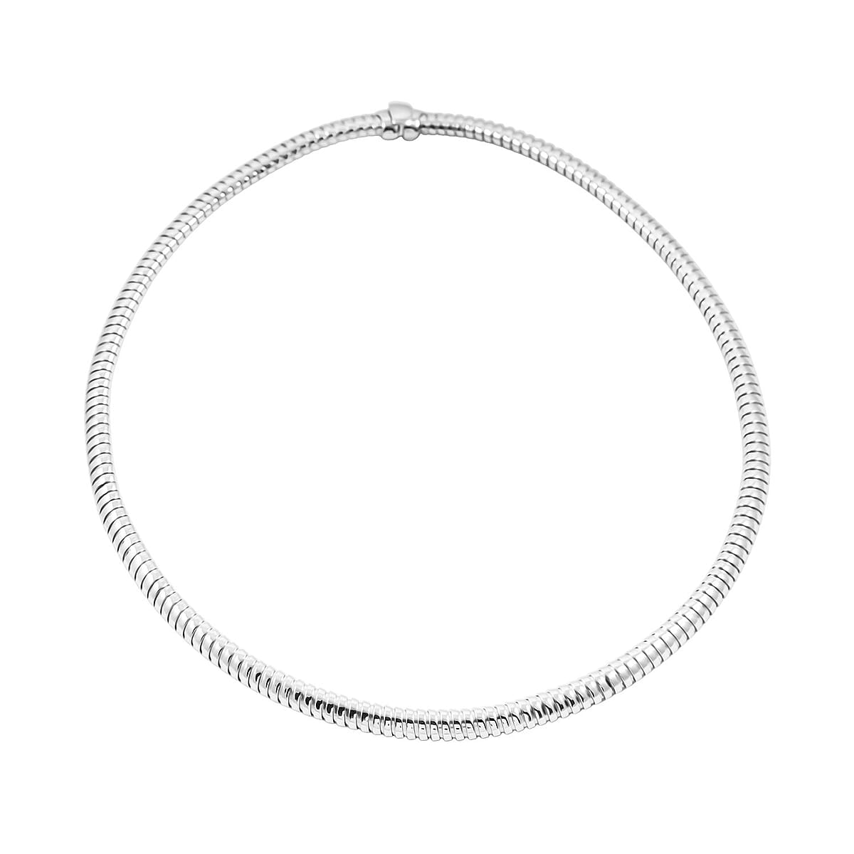 Italian 8mm Tubogas Chain Necklace in Rhodium Over Sterling Silver 18 Inches 20.4 Grams image number 0