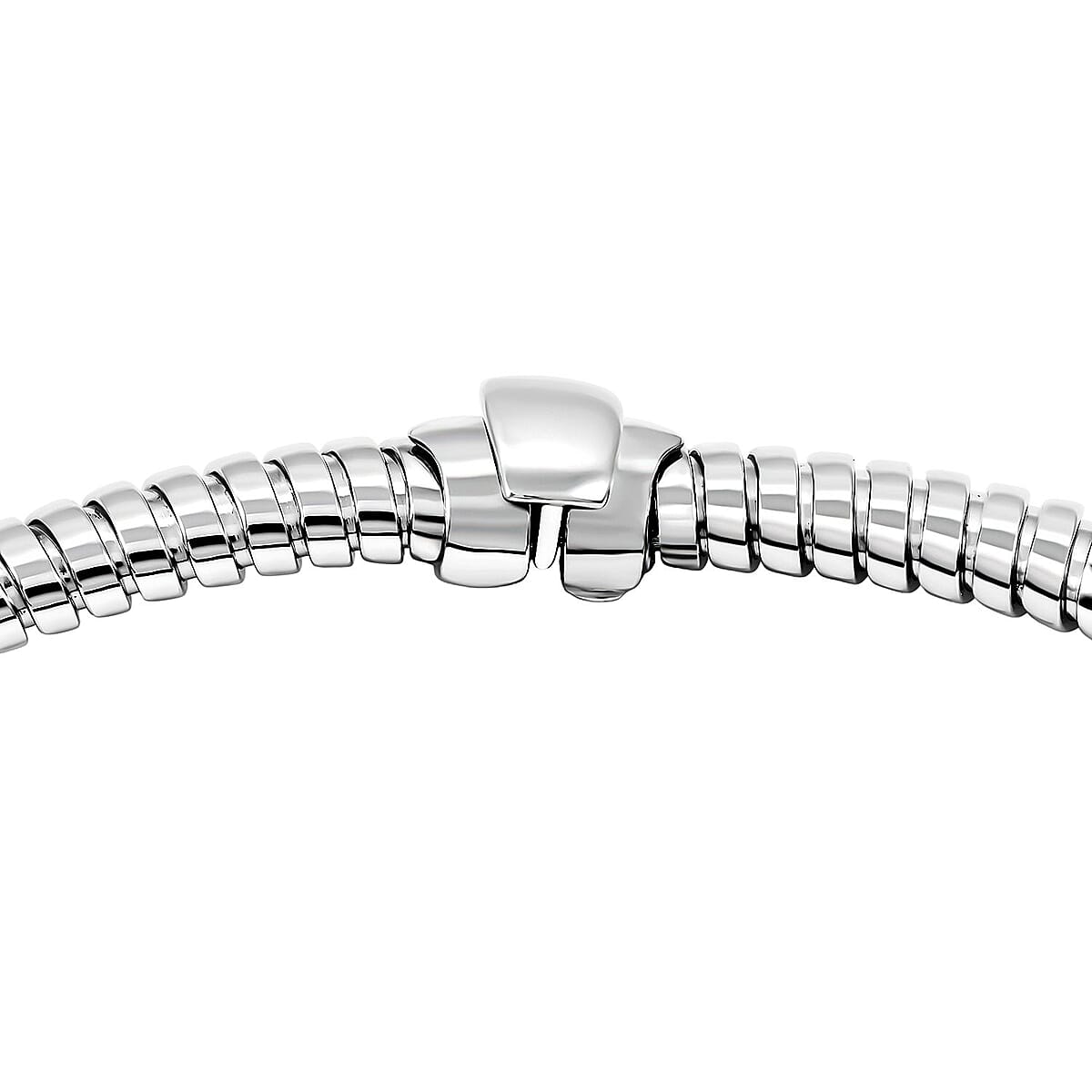 Italian 8mm Tubogas Chain Necklace in Rhodium Over Sterling Silver 18 Inches 20.4 Grams image number 4