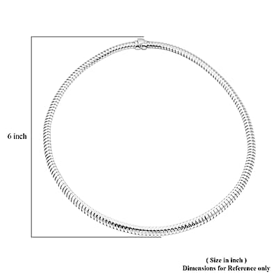 Italian 8mm Tubogas Chain Necklace in Rhodium Over Sterling Silver 18 Inches 20.4 Grams