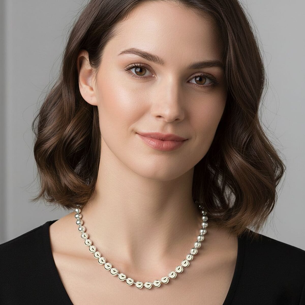 Italian 4mm Diamond-cut Necklace in Rhodium Over Sterling Silver 20 Grams 20 Inches image number 2