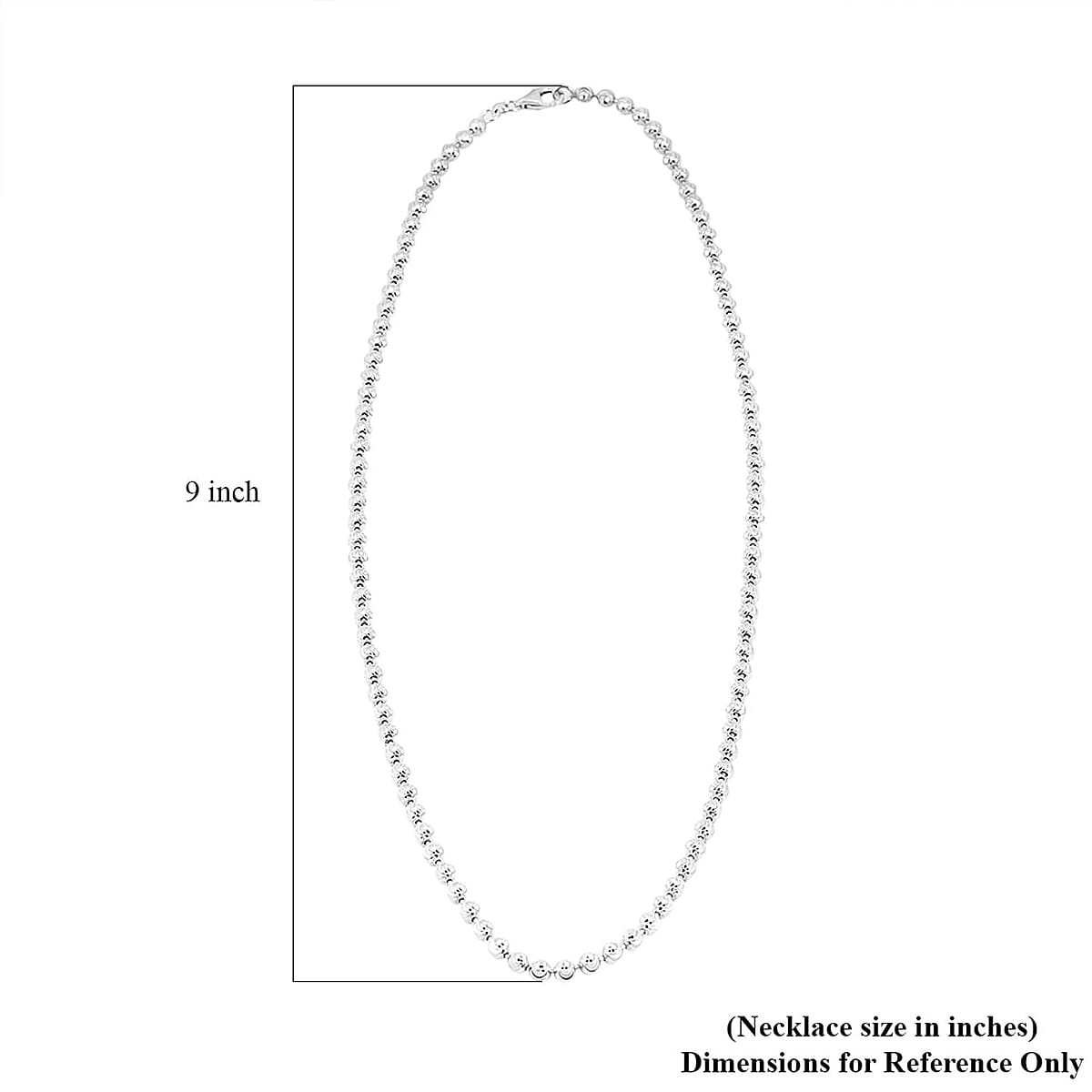 Italian 4mm Diamond-cut Necklace in Rhodium Over Sterling Silver 20 Grams 20 Inches image number 6