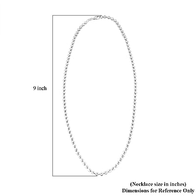 Italian 4mm Diamond-cut Necklace in Rhodium Over Sterling Silver 20 Grams 20 Inches