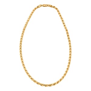 Italian 5mm Rope Chain Necklace in 14K YG Over Sterling Silver 24 Inches 58.3 Gras