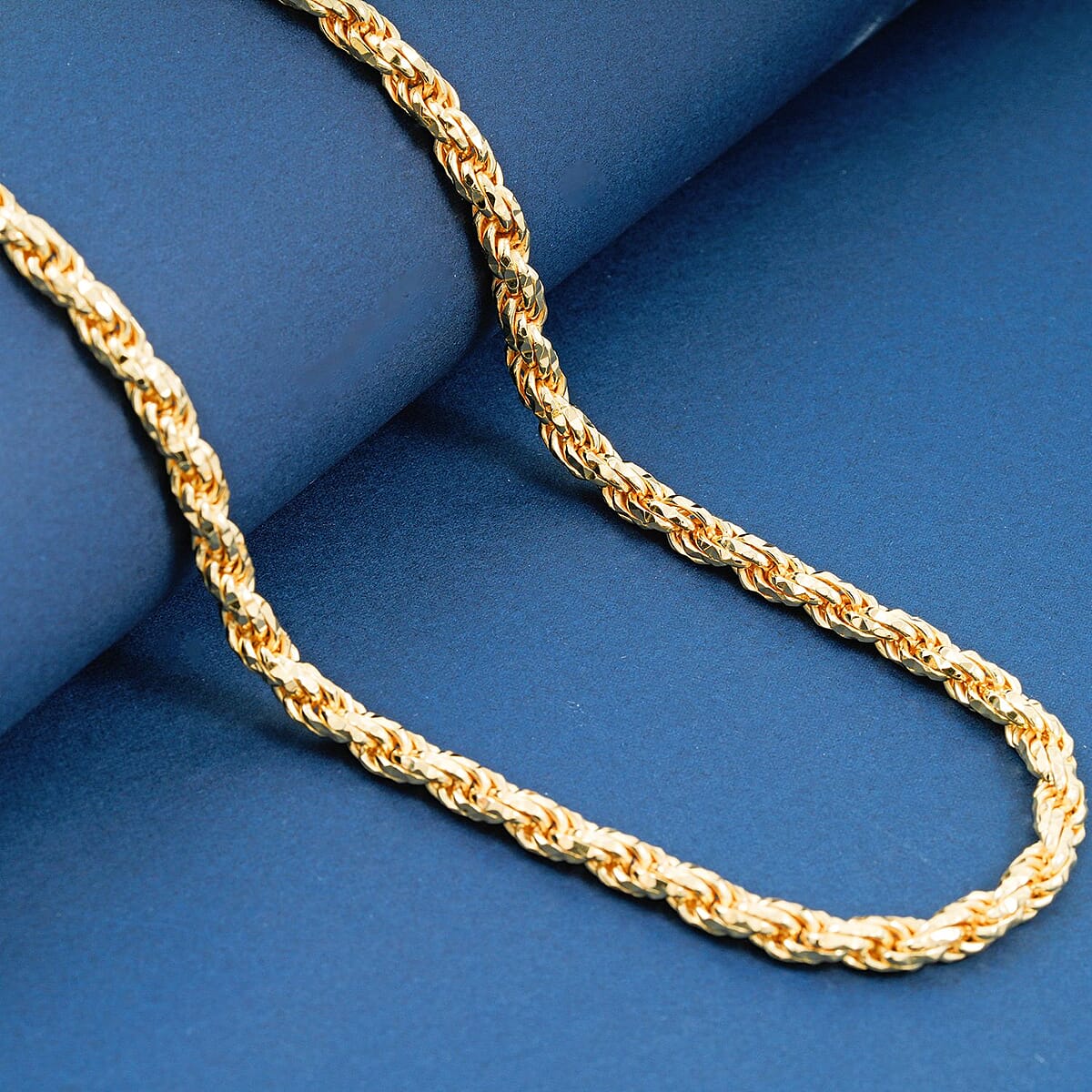 Italian 5mm Rope Chain Necklace in 14K YG Over Sterling Silver 24 Inches 58.3 Gras image number 1