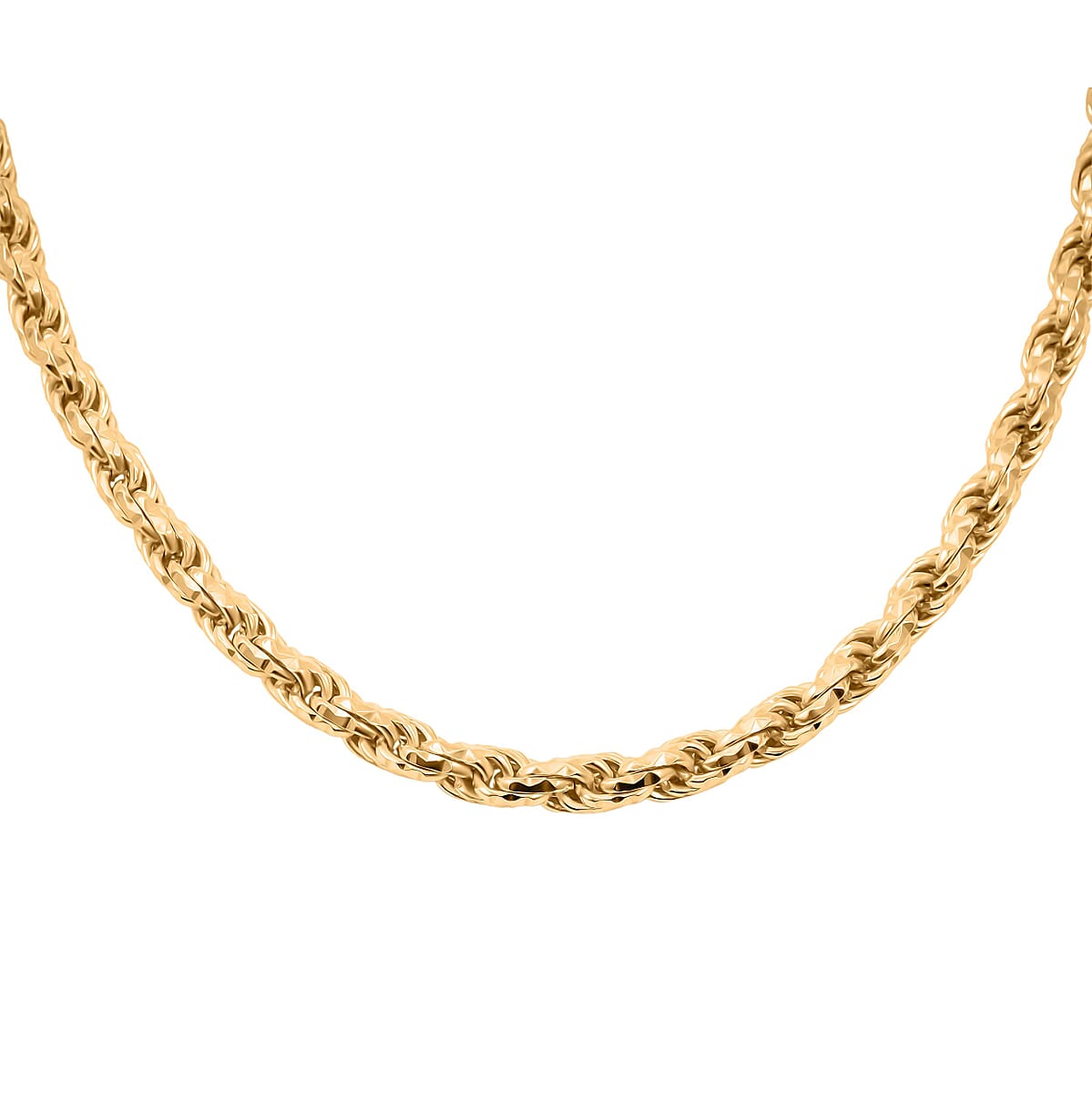 Italian 5mm Rope Chain Necklace in 14K YG Over Sterling Silver 24 Inches 58.3 Gras image number 3