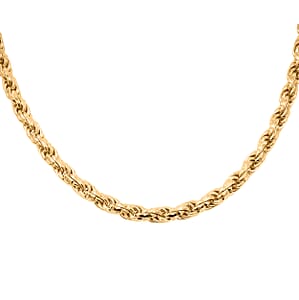 Italian 5mm Rope Chain Necklace in 14K YG Over Sterling Silver 24 Inches 58.3 Gras