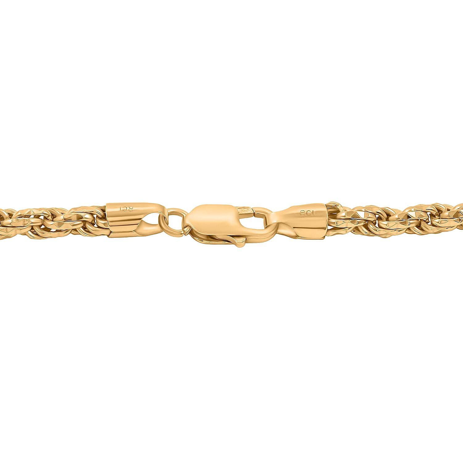Italian 5mm Rope Chain Necklace in 14K YG Over Sterling Silver 24 Inches 58.3 Gras