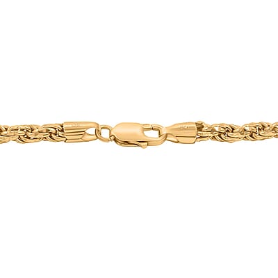 Italian 5mm Rope Chain Necklace in 14K YG Over Sterling Silver 24 Inches 58.3 Gras