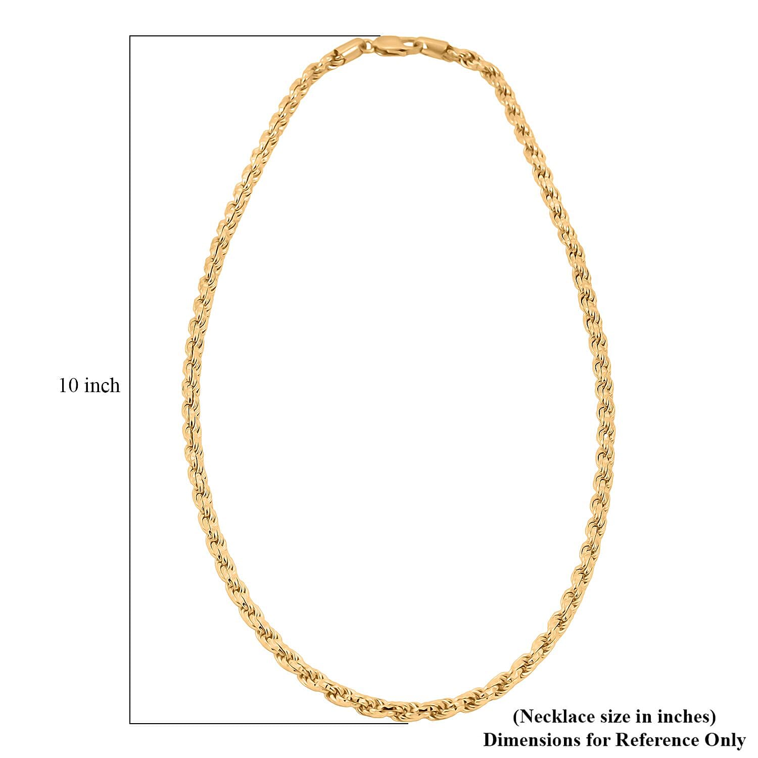 Italian 5mm Rope Chain Necklace in 14K YG Over Sterling Silver 24 Inches 58.3 Gras