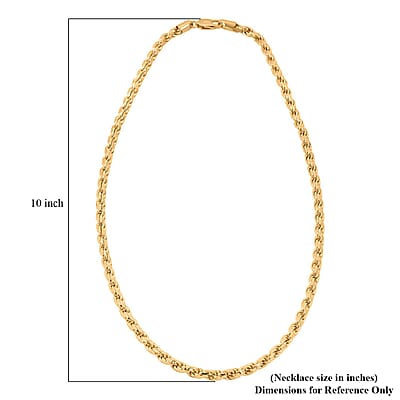 Italian 5mm Rope Chain Necklace in 14K YG Over Sterling Silver 24 Inches 58.3 Gras