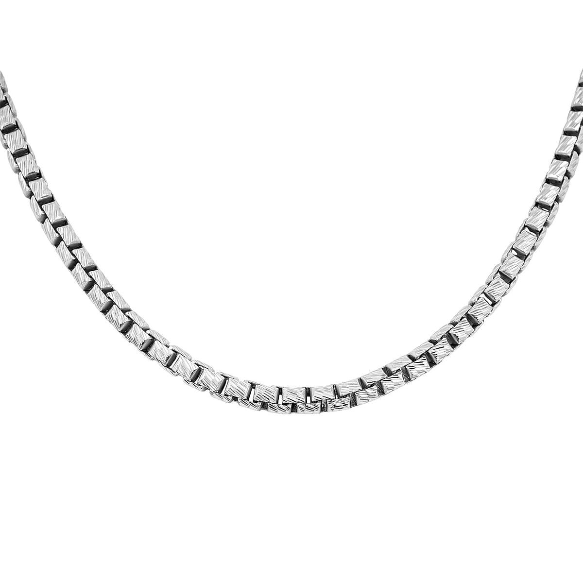 Italian Rhodium Over Sterling Silver 3.9mm Chain Necklace 24 Inches 45.5 Grams image number 3