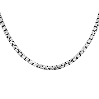 Italian Rhodium Over Sterling Silver 3.9mm Chain Necklace 24 Inches 45.5 Grams