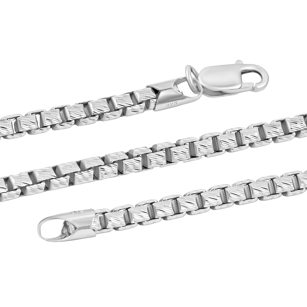 Italian Rhodium Over Sterling Silver 3.9mm Chain Necklace 24 Inches 45.5 Grams image number 5
