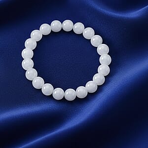 Natural Jade 150.00 ctw Beaded Stretch Bracelet