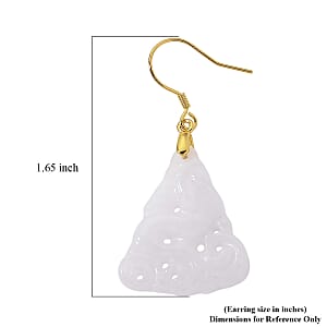 D'Joy Natural Jade 20.00 ctw Carved Earrings in 14K YG Over Sterling Silver