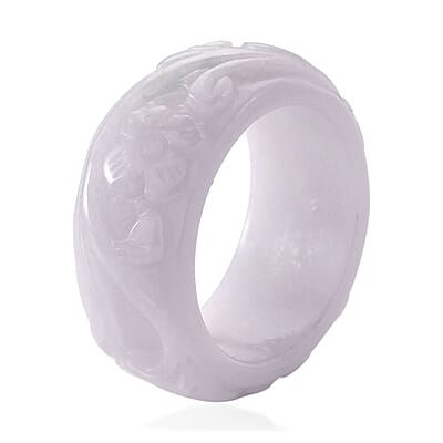 Natural Jade 50.00 ctw Carved Band Ring (Size 10.0)