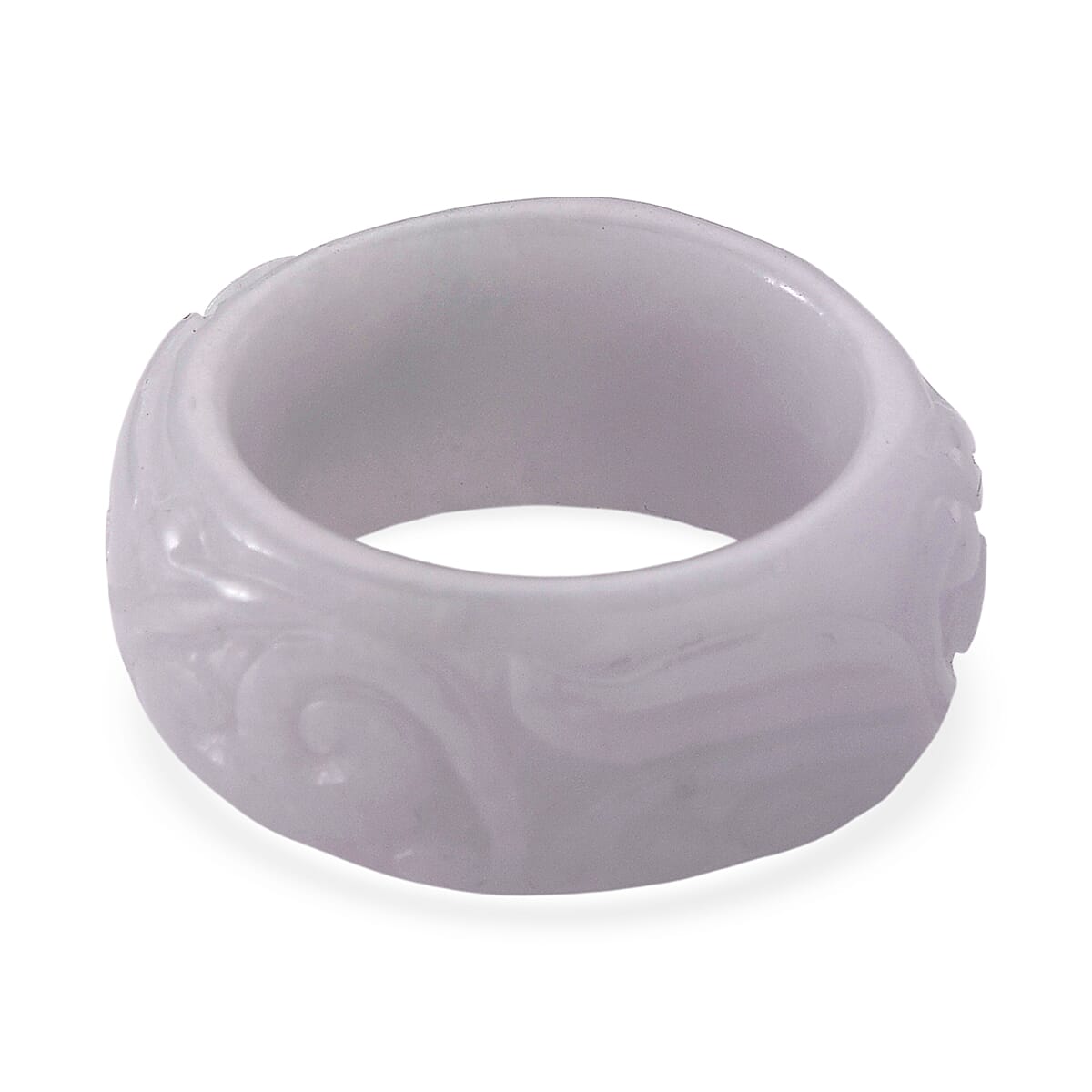 Natural Jade 50.00 ctw Carved Band Ring (Size 10.0) image number 1