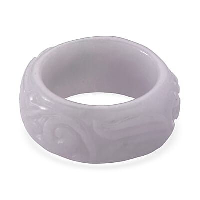 Natural Jade 50.00 ctw Carved Band Ring (Size 10.0)