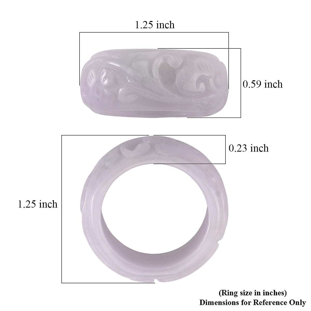 Natural Jade 50.00 ctw Carved Band Ring (Size 10.0) image number 2