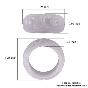 Natural Jade 50.00 ctw Carved Band Ring (Size 5.0)