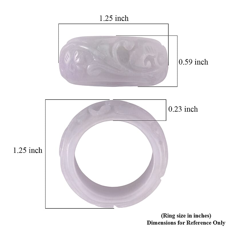 Natural Jade 50.00 ctw Carved Band Ring (Size 8.0)