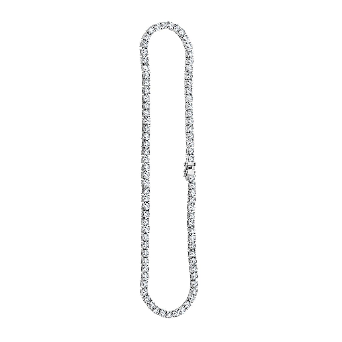 Doorbuster D'Joy Moissanite 37.60 ctw Timeless Classics Necklace in Rhodium Over Sterling Silver 18 Inches image number 0