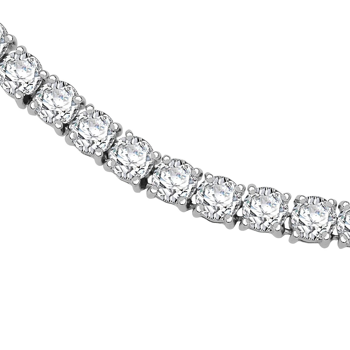 Doorbuster D'Joy Moissanite 37.60 ctw Timeless Classics Necklace in Rhodium Over Sterling Silver 18 Inches image number 2