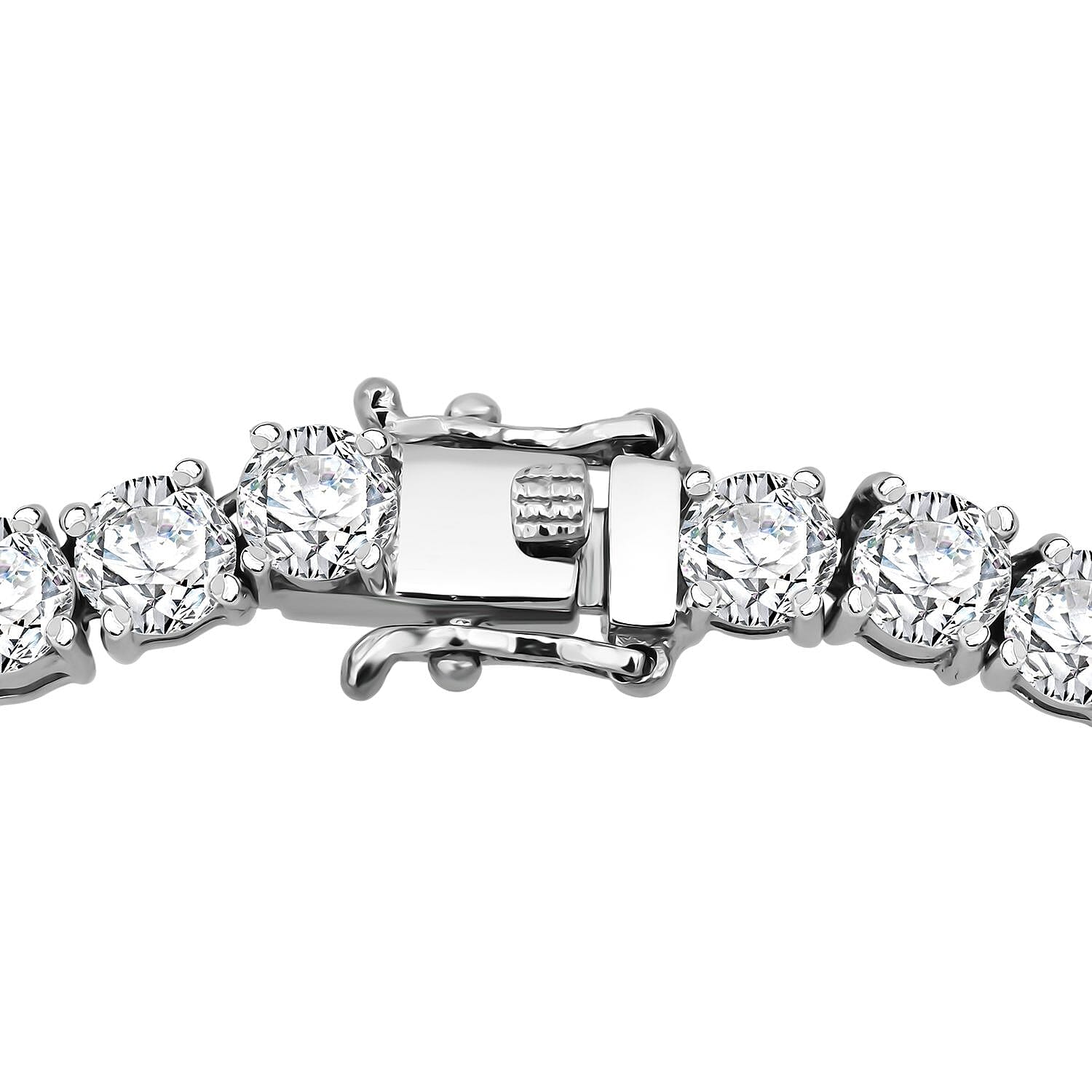  D'Joy Moissanite 37.60 ctw Timeless Classics Necklace in Rhodium Over Sterling Silver 18 Inches
