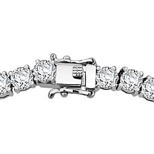 Doorbuster D'Joy Moissanite 37.60 ctw Timeless Classics Necklace in Rhodium Over Sterling Silver 18 Inches