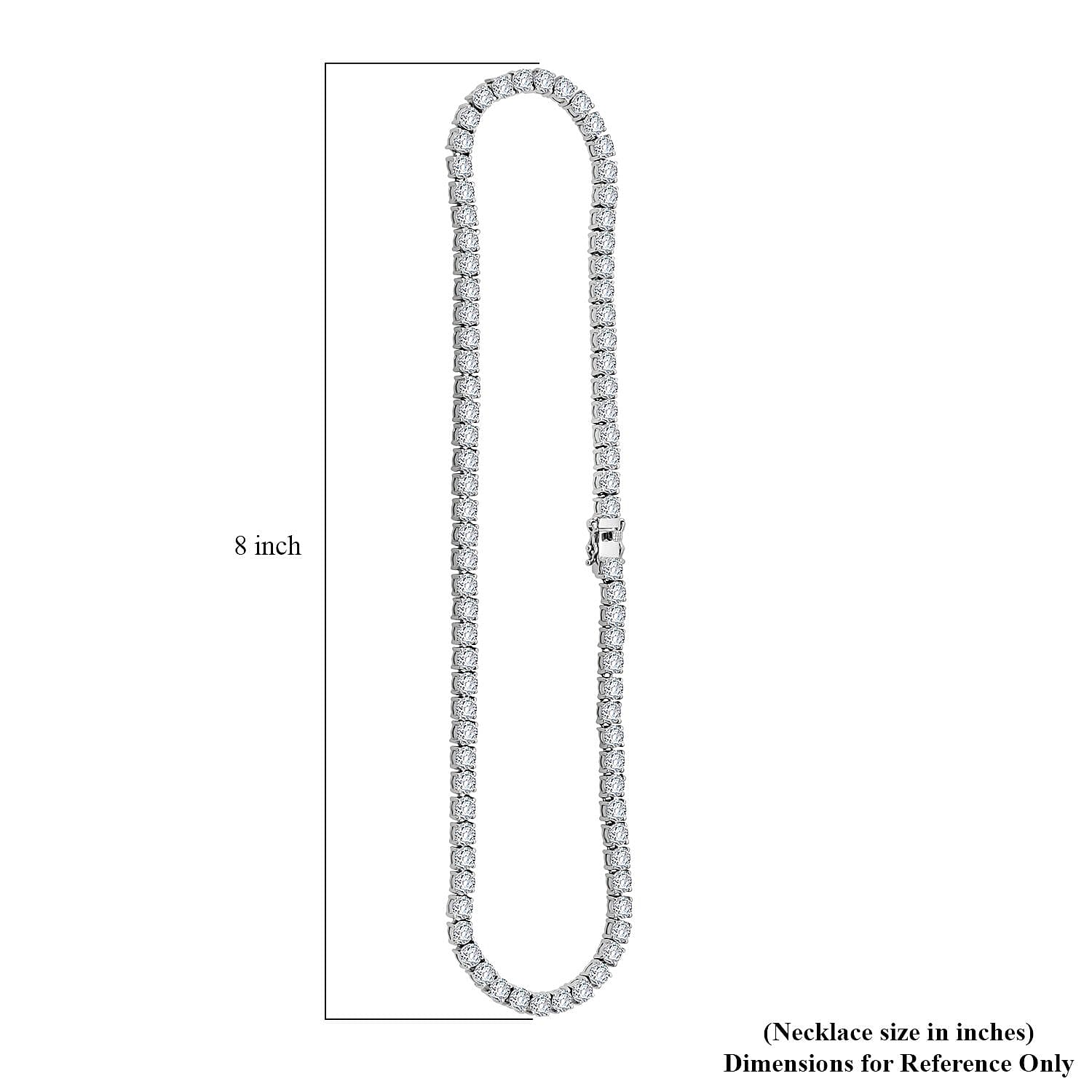  D'Joy Moissanite 37.60 ctw Timeless Classics Necklace in Rhodium Over Sterling Silver 18 Inches