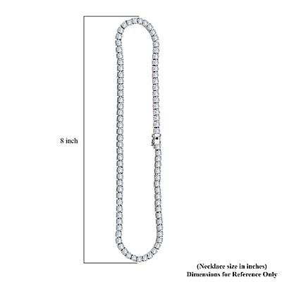 D'Joy Moissanite 37.60 ctw Timeless Classics Necklace in Rhodium Over Sterling Silver 18 Inches