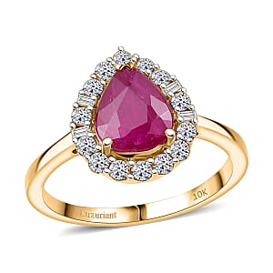 Certified & Appraised AAA Montepuez Ruby and Luxuriant Lab Grown Diamond G-H SI 2.07 ctw Ring in 10K Yellow Gold (Size 6.0)
