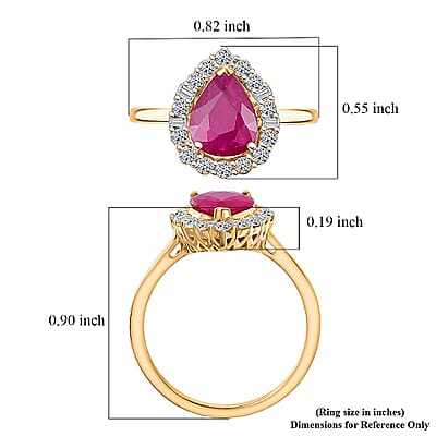 Certified & Appraised AAA Montepuez Ruby and Luxuriant Lab Grown Diamond G-H SI 2.07 ctw Ring in 10K Yellow Gold (Size 7.0)