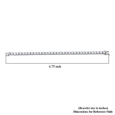  D'Joy Moissanite 13.75 ctw Timeless Classics Bracelet in Rhodium Over Sterling Silver (6.50 In)