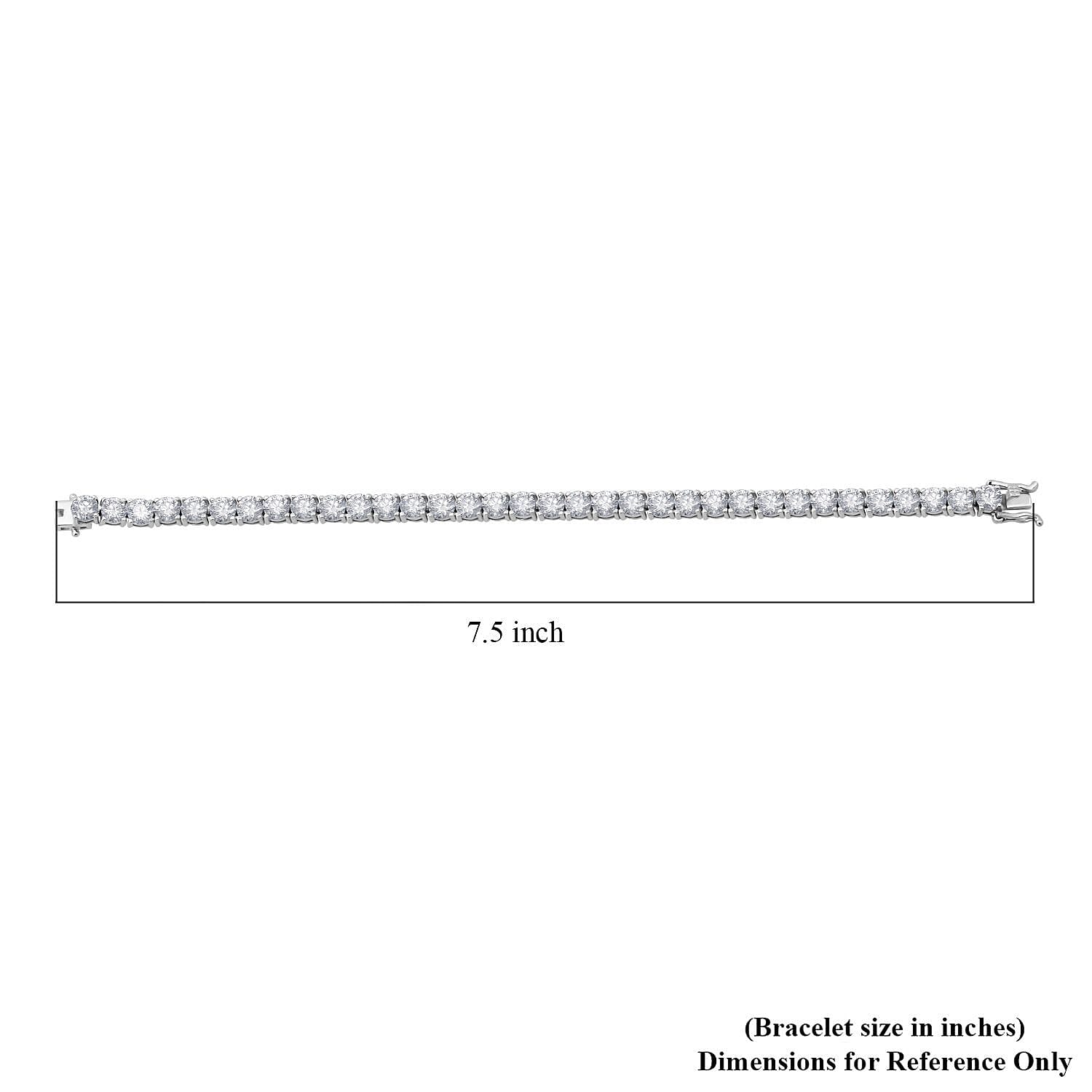 D'Joy Moissanite 15.50 ctw Timeless Classics Bracelet in Rhodium Over Sterling Silver (7.25 In)