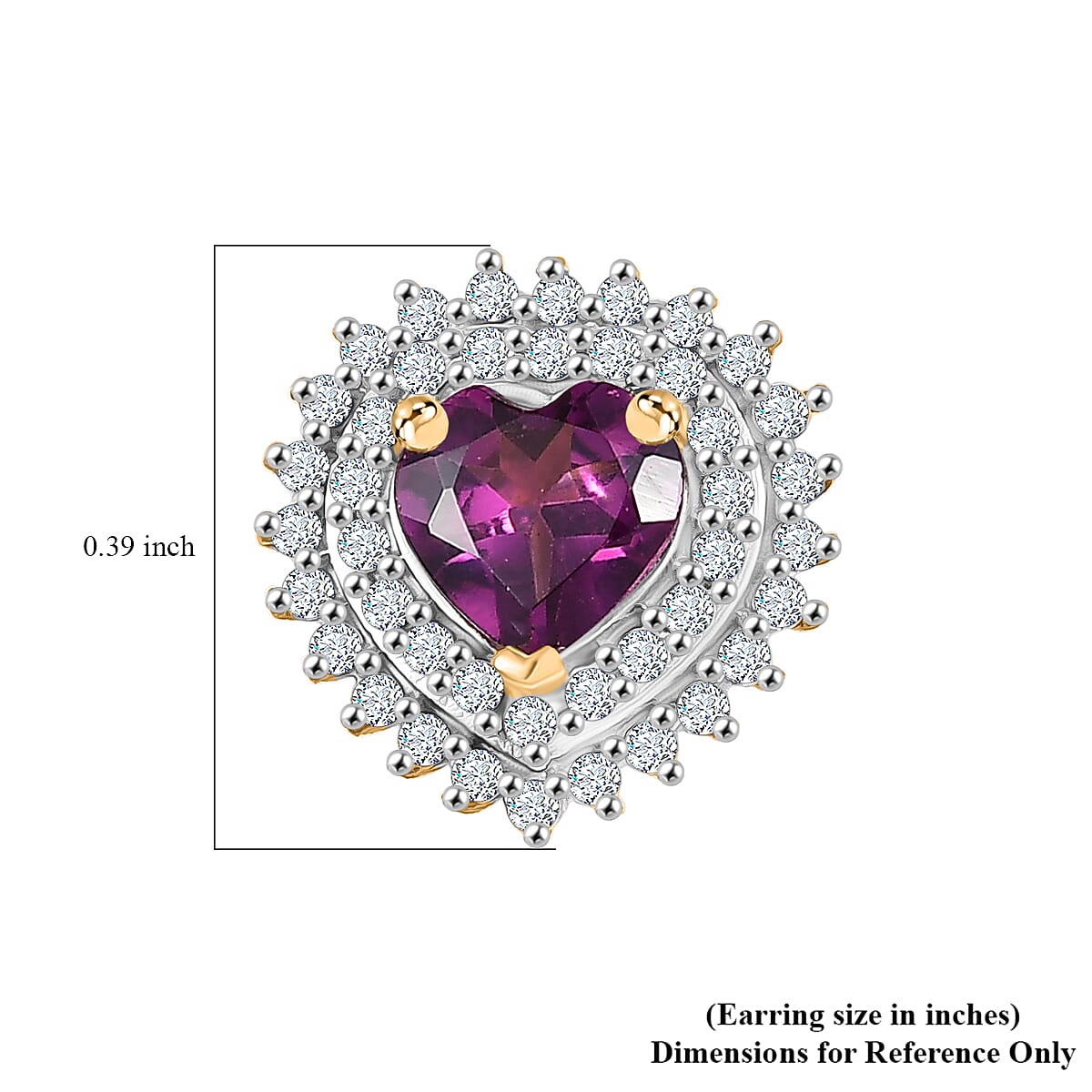 D'Joy AAA Radiant Ember Garnet and Moissanite 1.50 ctw Earrings in 18K Vermeil Yellow Gold Over Sterling Silver image number 4