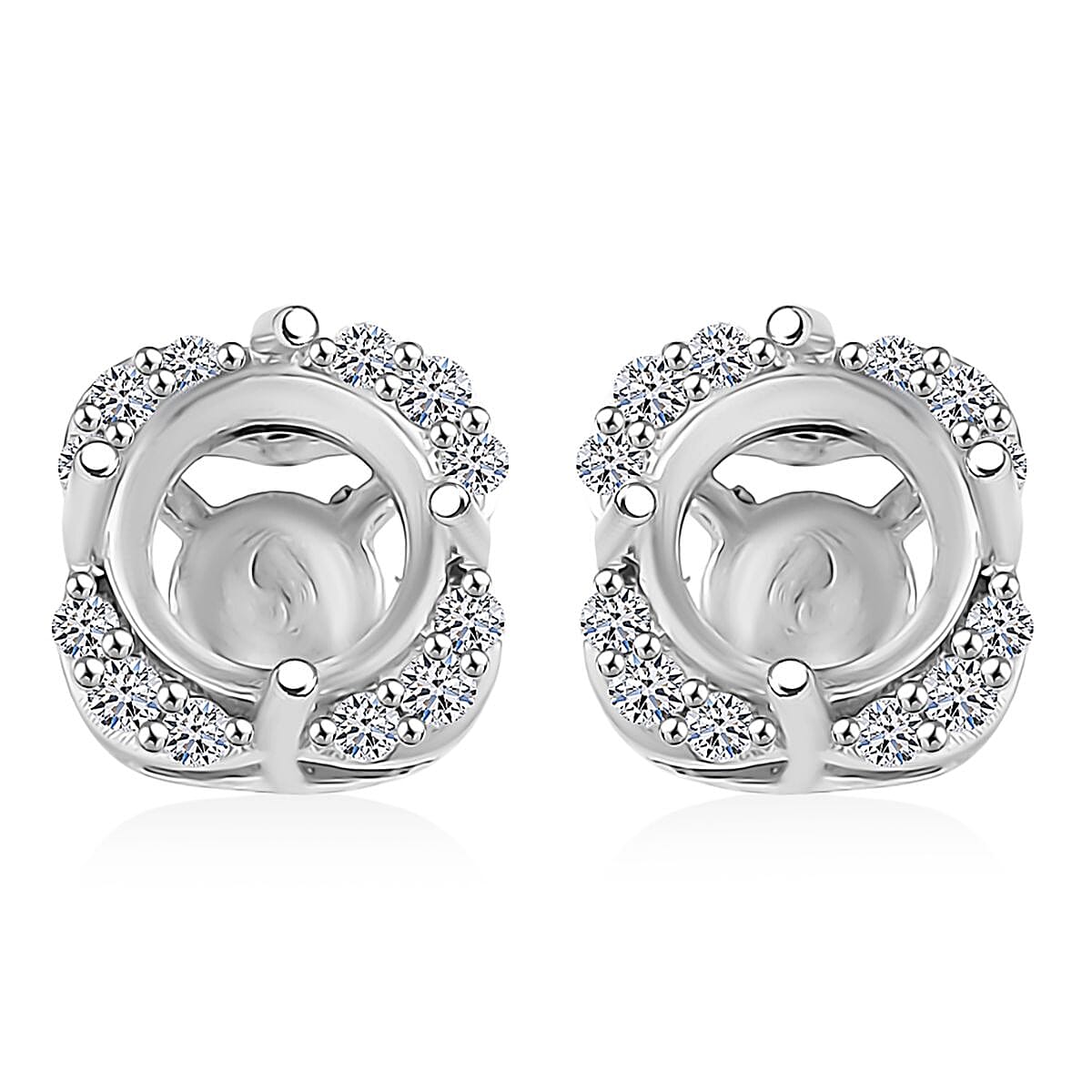 Luxuriant Lab Grown Diamond SI 0.13 ctw Solitaire Stud Earrings in 10K White Gold