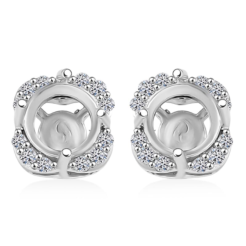 Luxuriant Lab Grown Diamond SI 0.13 ctw Solitaire Stud Earrings in 10K White Gold