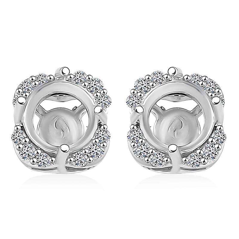 Luxuriant Lab Grown Diamond SI 0.13 ctw Solitaire Stud Earrings in 10K White Gold