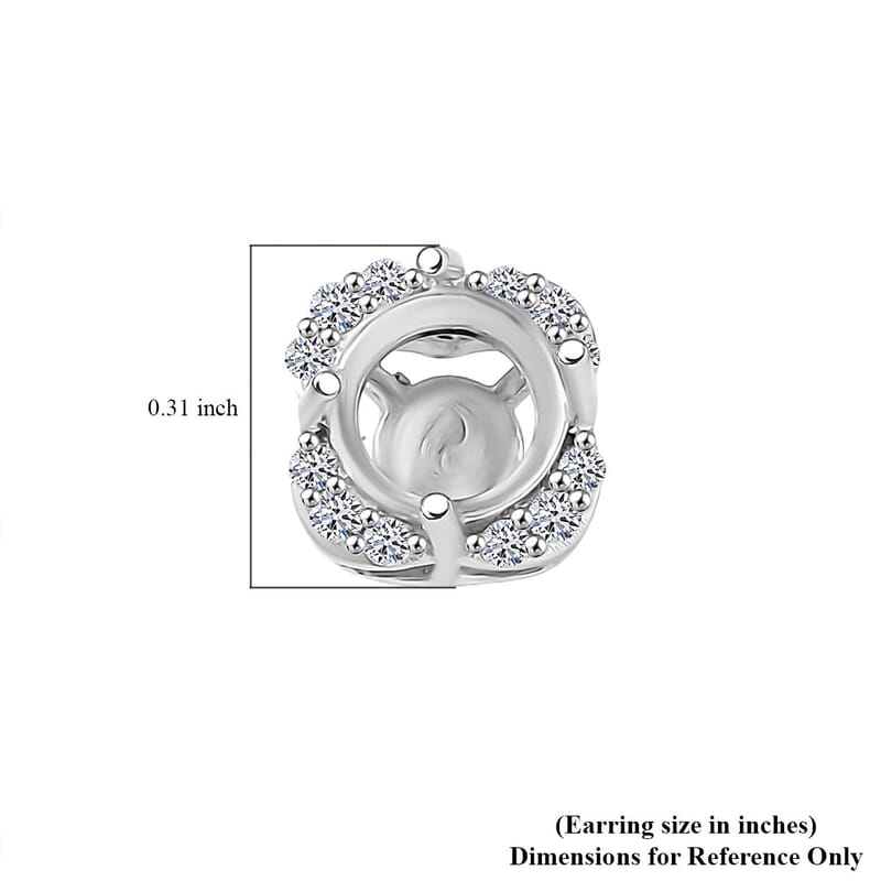 Luxuriant Lab Grown Diamond SI 0.13 ctw Solitaire Stud Earrings in 10K White Gold