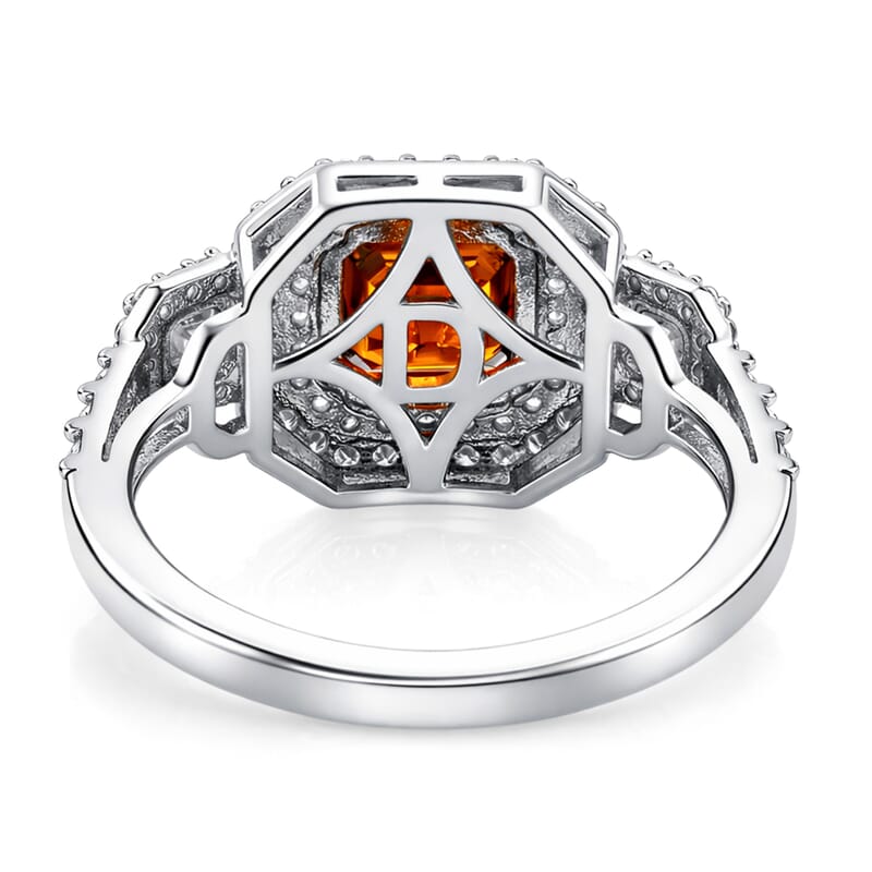 D'Joy Premium Red Zircon and Moissanite 2.90 ctw Imperial Flame Ring in Rhodium Over Sterling Silver (Size 10.0)