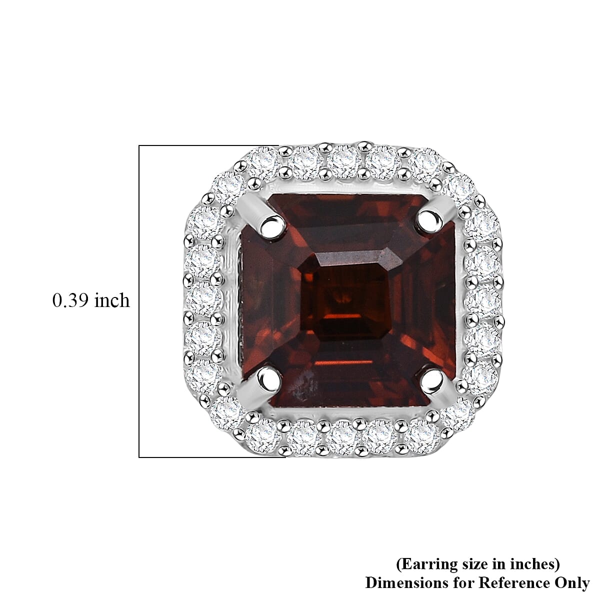 D'Joy Premium Red Zircon and Moissanite 4.00 ctw Scarlet Flame Earrings in Rhodium Over Sterling Silver (Del. in 7-10 Days) image number 5