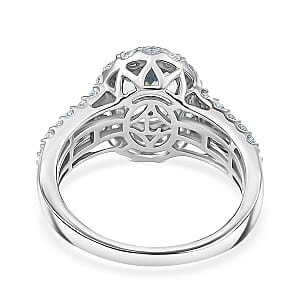 Certified AAA Santa Maria Aquamarine, Diamond Ring in 10K White Gold 2.71 ctw (Size 6.0)